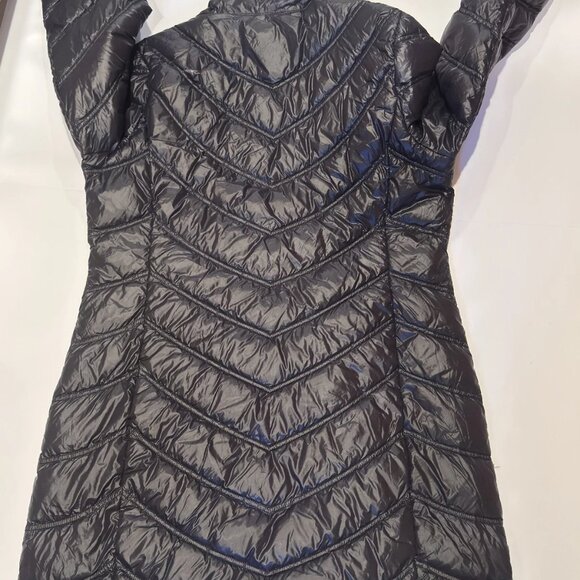 Calvin Klein Long Packable Puffer Jacket XL Black Glossy Down Blend - Picture 4 of 6